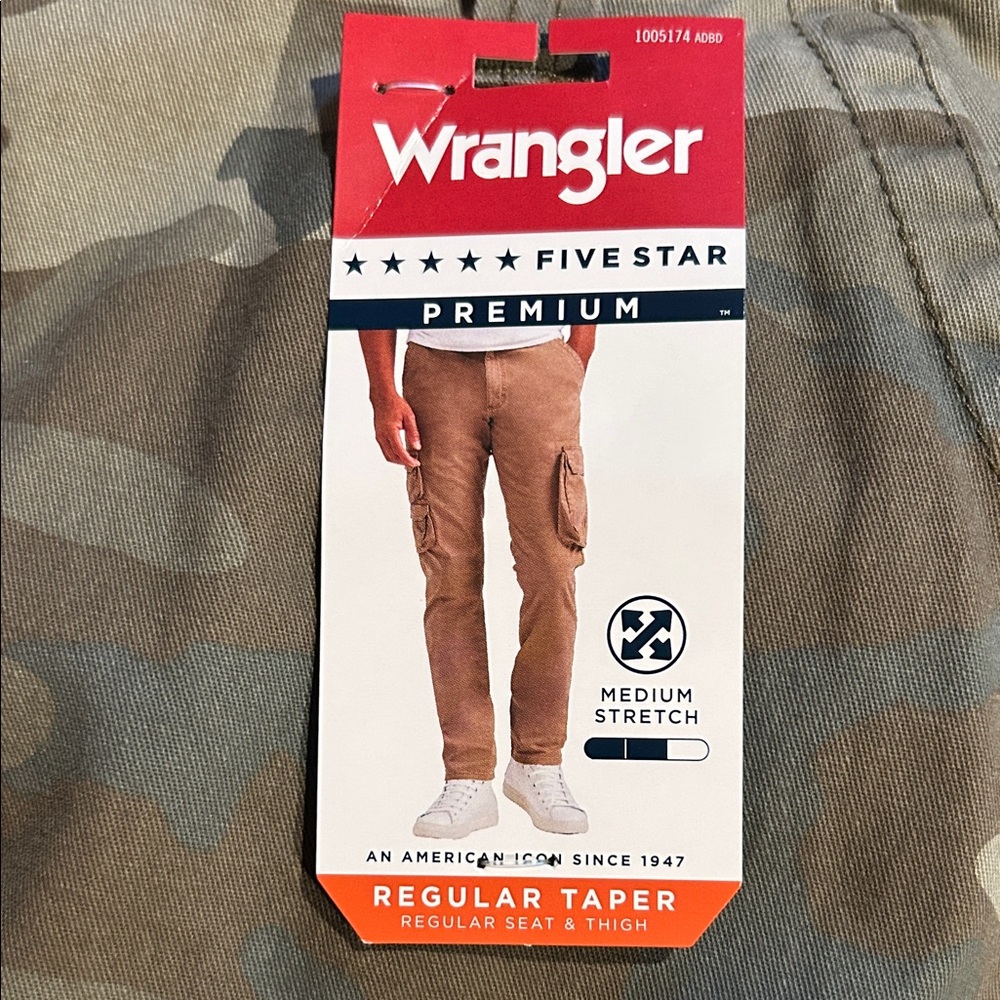 Wrangler Men's Tan Camouflage Cargo Pants 40 x 32 - Picture 3 of 5